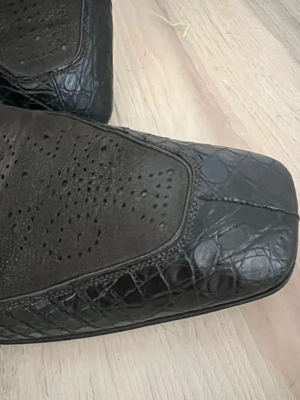 Prada Brown Croc Leather Buckle Loafers Italy Size 8 Men’s